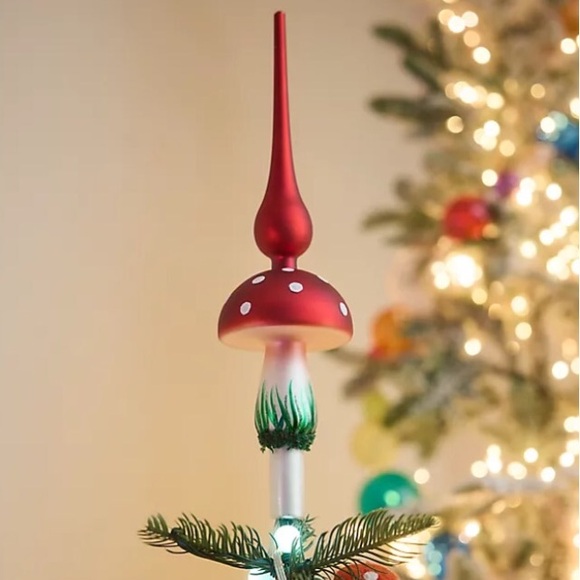 Anthropologie Glass Tree Topper Mushroom New In Box New With Tag - Picture 3 of 7